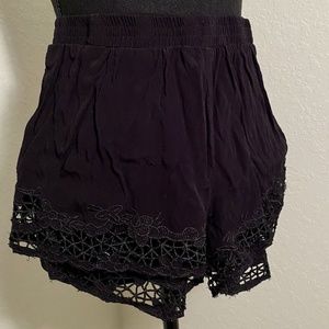 Black Lace Cotton Shorts - Copper Closet